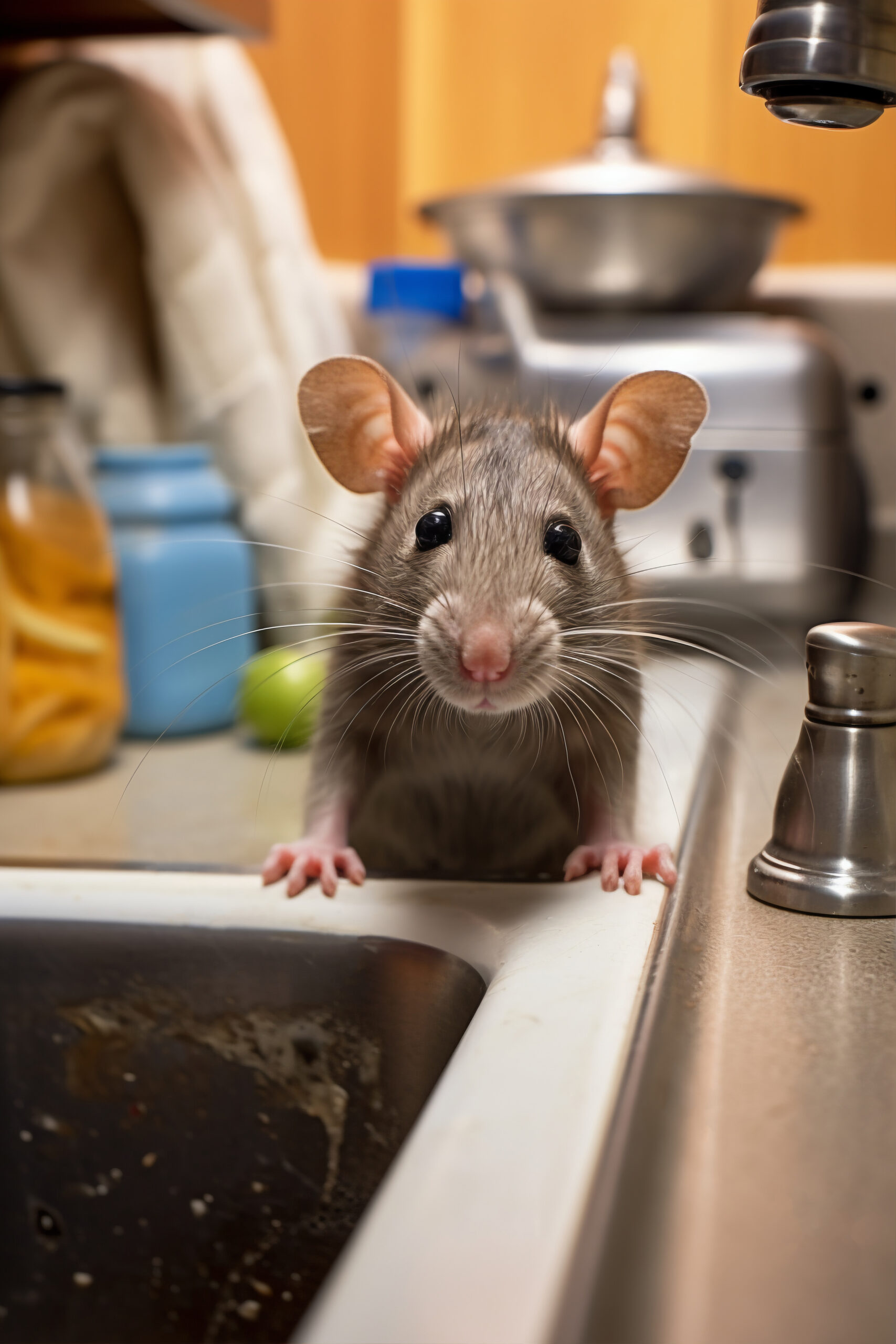 Rat in kitchen Floor-rat and mice control by Rat Trap Experts Ilford, London"