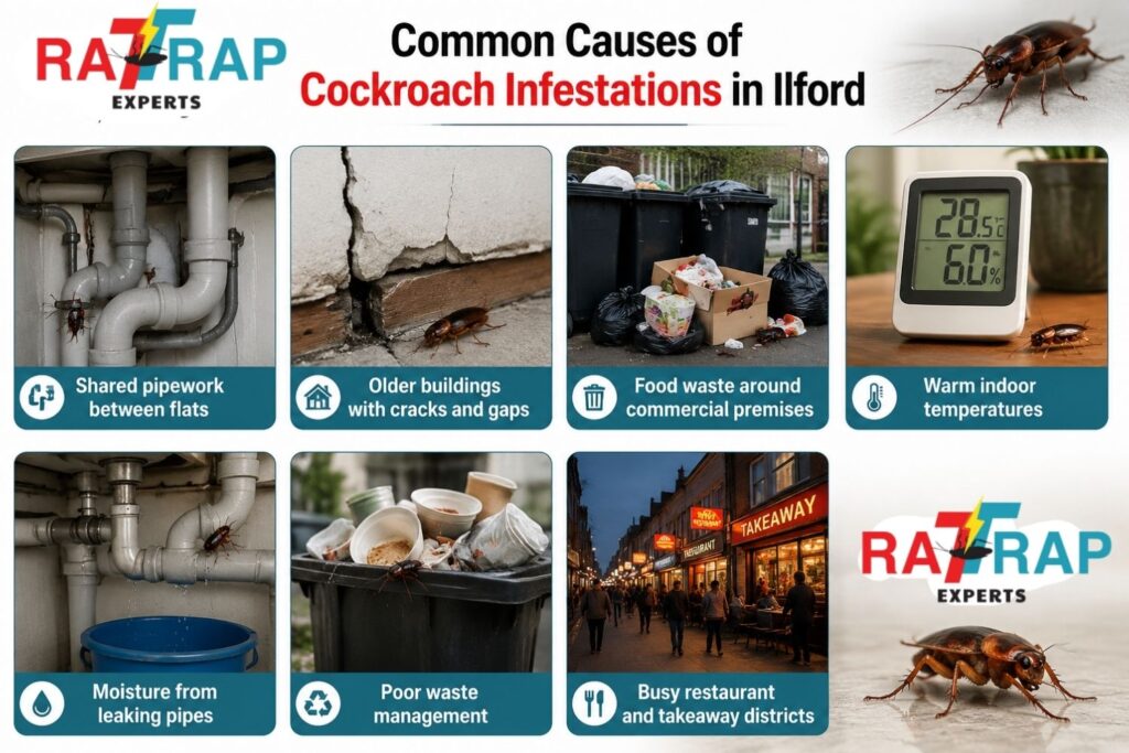 Common Causes of Cockroach Infestations in Ilford by Rat Trap Experts