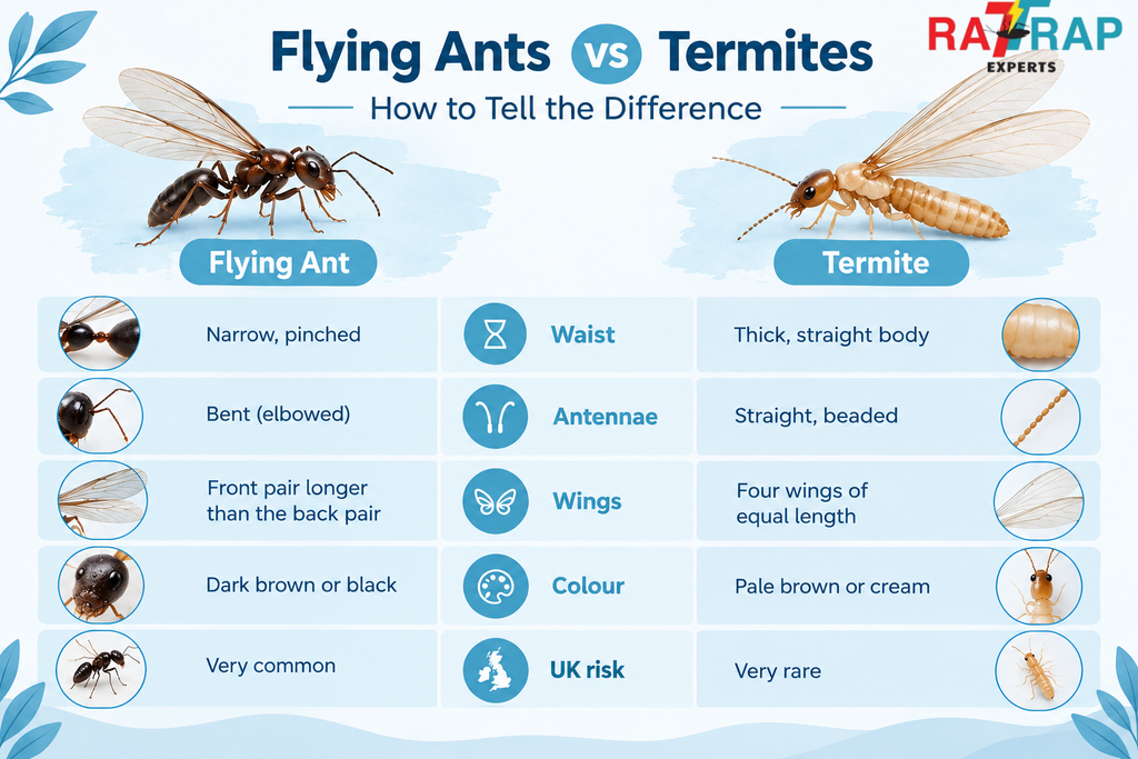 Flying Ants in london vs Termites: Difference by rat trap experts